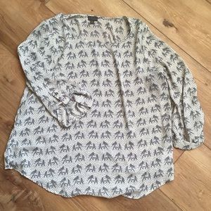 Novelty print blouse (elephants)